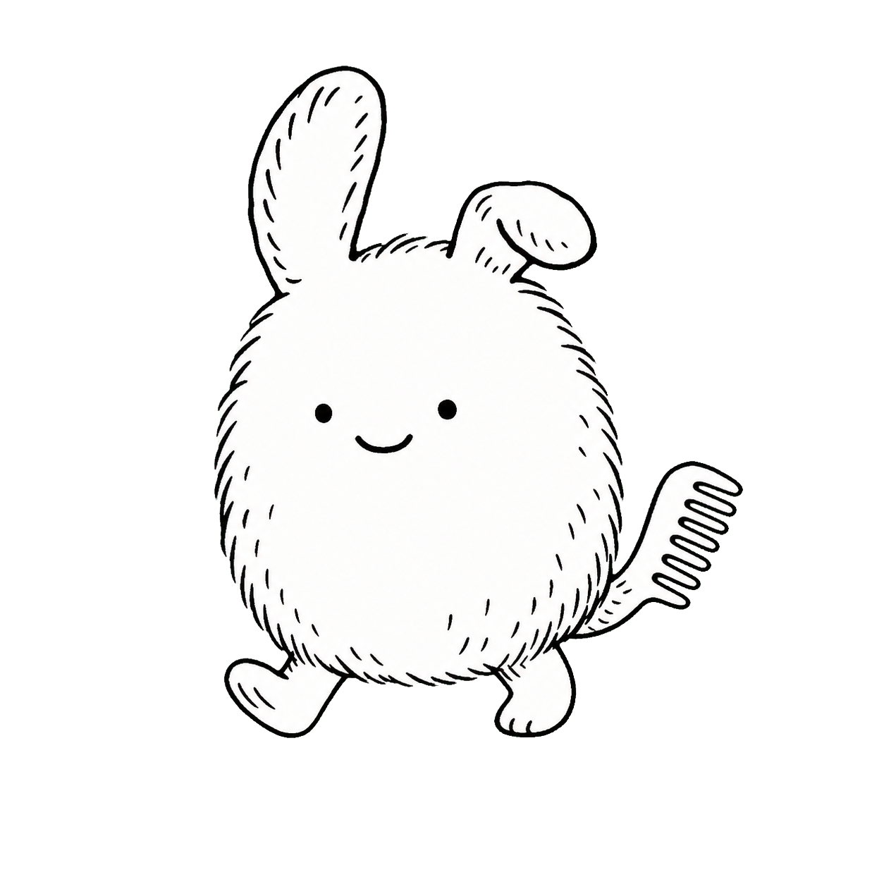 くしのしっぽを持つirohaの小さなキャラクター、もっぴ