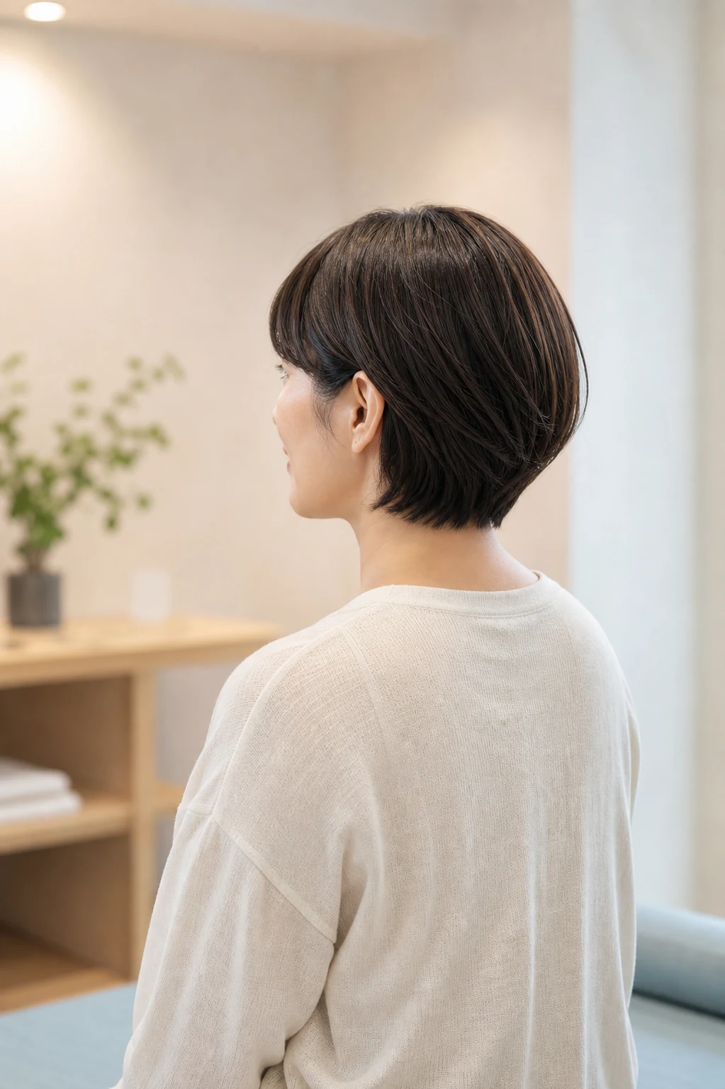 丸みのあるナチュラルなショートボブ