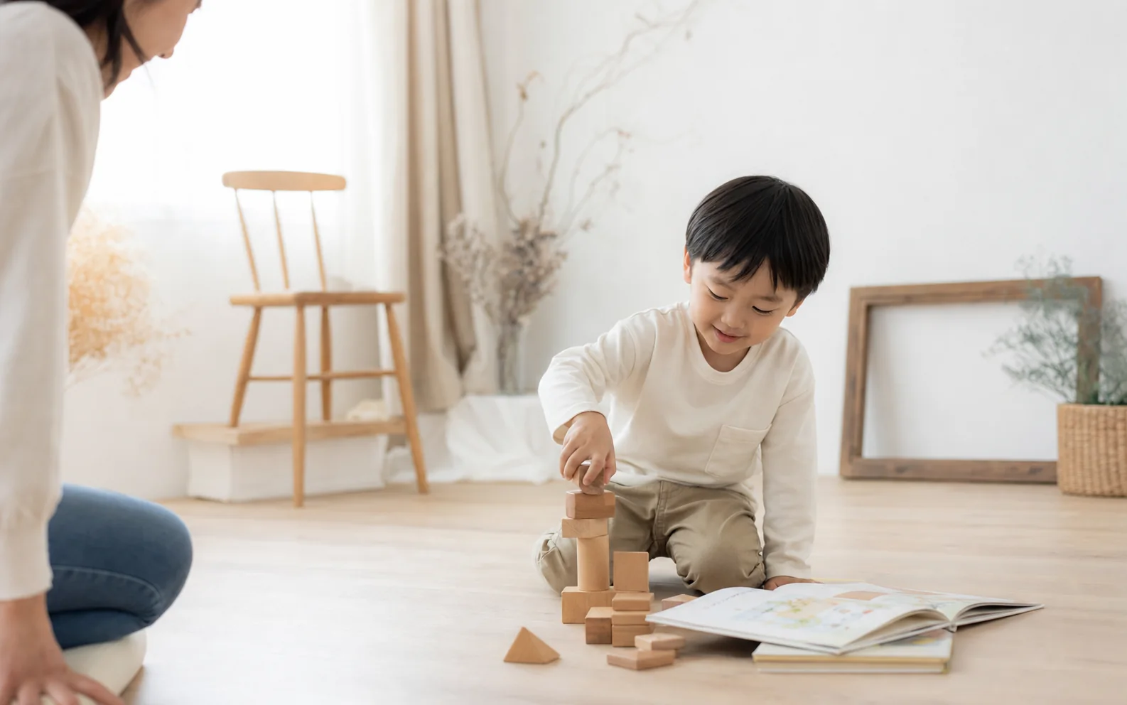 自然な表情で撮影する子ども
