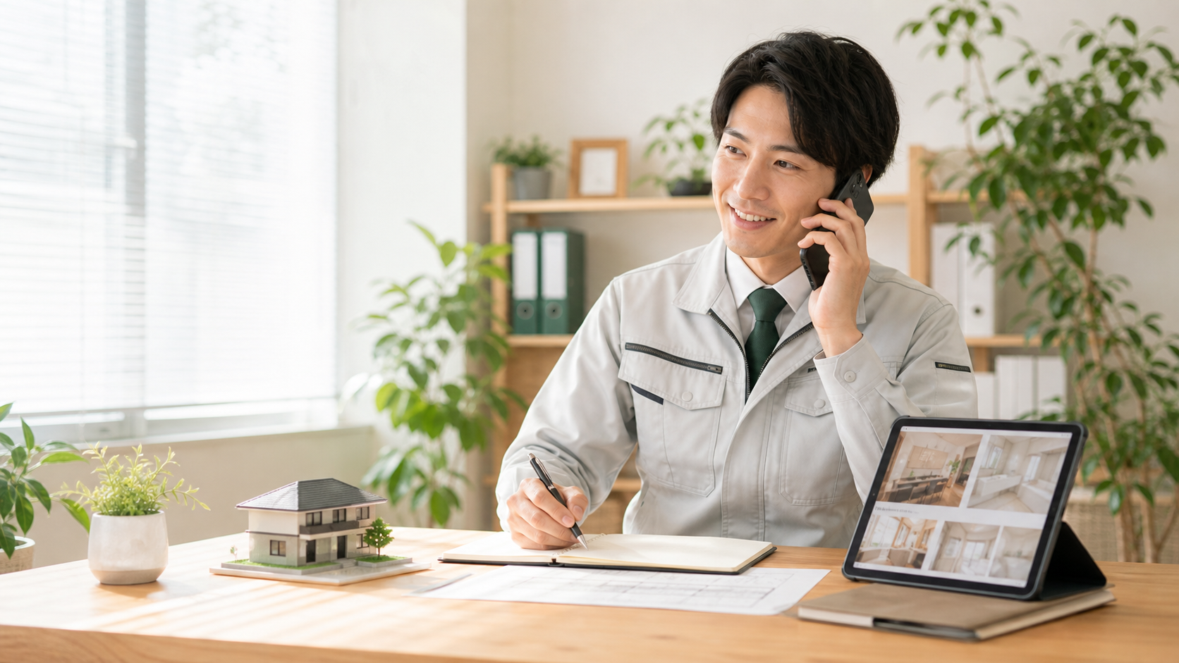 電話で相談を受けるスタッフ